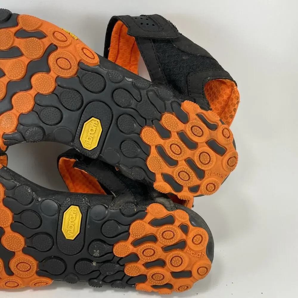 New Balance Minimus Trail M43031 Black Sandals Mens Size 8 Black/Orange Vibram